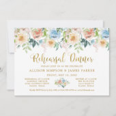 Elegant pastel tuin Waterverf repetitie diner Kaart (Voorkant)