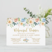 Elegant pastel tuin Waterverf repetitie diner Kaart (Staand voorkant)