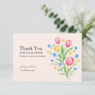 Elegant Pastel Tulip Bouquet Illustration Bedankkaart