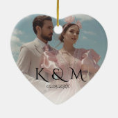 Elegant Pastel Vintage picture Wedding  Keramisch Ornament (Achterkant)