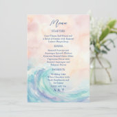 Elegant Pastel Watercolor Menu | Soft Blush & Aqua Kaart (Staand voorkant)