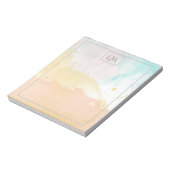 Elegant Pastel Watercolor Monogrammed Notitieblok (Linkerzijde)