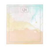 Elegant Pastel Watercolor Monogrammed Notitieblok (Voorkant)