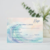 Elegant Pastel Watercolor Rsvp  | Soft Blush   Kaartje (Staand voorkant)