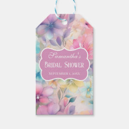 Elegant Pastel Waterverf Bloemen Vrijgezellenfeest Cadeaulabel