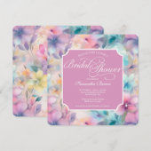 Elegant Pastel Waterverf Bloemen Vrijgezellenfeest Kaart (Voorkant / Achterkant)