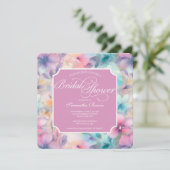 Elegant Pastel Waterverf Bloemen Vrijgezellenfeest Kaart (Staand voorkant)