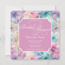 Elegant Pastel Waterverf Bloemen Vrijgezellenfeest