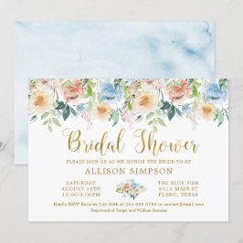 Elegant pastel Waterverf bloemig Vrijgezellenfeest Kaart