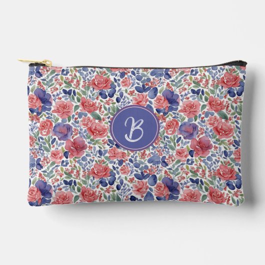 Elegant pastel Waterverf bloemmotief monogram Etui (Voorkant)