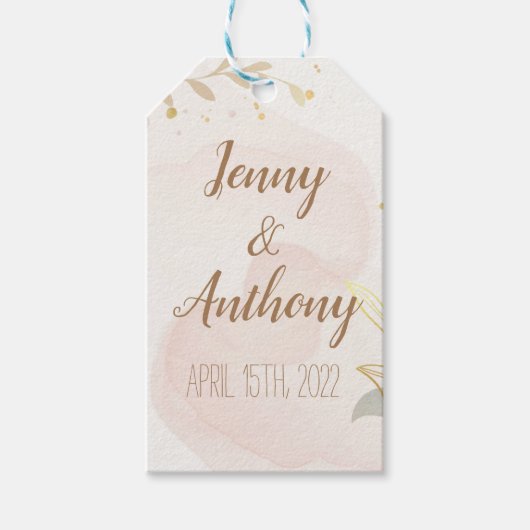 Elegant Pastel Waterverf Cadeaulabel (Voorkant)