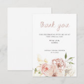 Elegant Pastel Waterverf Floral Bedankkaart (Voorkant / Achterkant)