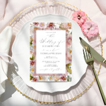 Elegant Pastel Waterverf Floral Wedding Invitatio