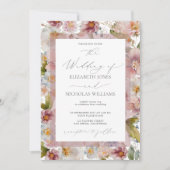 Elegant Pastel Waterverf Floral Wedding Invitatio Kaart (Voorkant)