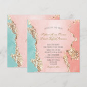 Elegant Pastel Waterverf Gold Foil Wedding Kaart (Voorkant / Achterkant)