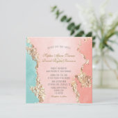 Elegant Pastel Waterverf Gold Foil Wedding Kaart (Staand voorkant)