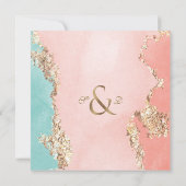 Elegant Pastel Waterverf Gold Foil Wedding Kaart (Achterkant)