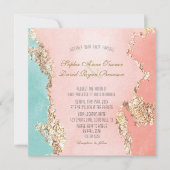 Elegant Pastel Waterverf Gold Foil Wedding Kaart (Voorkant)