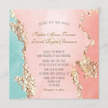 Elegant Pastel Waterverf Gold Foil Wedding