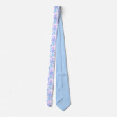Elegant pastel waterverf paarse en roze bloemen stropdas (Achterkant)