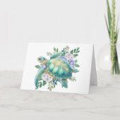 Elegant Pastel Waterverf Zee Turtle Note Kaart (Voorkant)