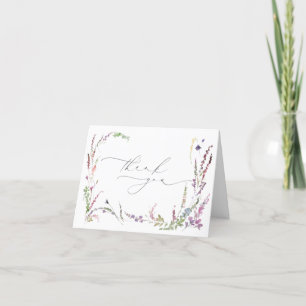 Elegant Pastel Wildflower Baby shower Dank u Bedankkaart