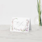 Elegant Pastel Wildflower Baby shower Dank u Bedankkaart (Voorkant)