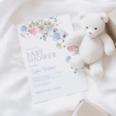 Elegant Pastel Wildflower Baby shower Uitnodiging