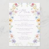 Elegant Pastel Wildflower Garden Wedding Menu (Voorkant)