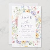 Elegant Pastel Wildflower Garden Wedding Save The Date (Voorkant)