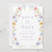 Elegant Pastel Wildflower Garden Wedding Save The Date (Voorkant)