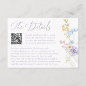 Elegant Pastel Wildflower QR Code Wedding Details Informatiekaartje (Voorkant)
