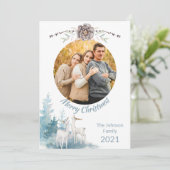 Elegant Pastel Winter Scene - kerstfamilie Foto (Staand voorkant)