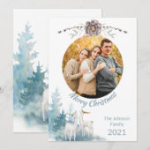 Elegant Pastel Winter Scene - kerstfamilie Foto (Voorkant / Achterkant)