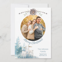 Elegant Pastel Winter Scene - kerstfamilie Foto