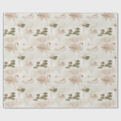 Elegant pastel zwanenpatroon cadeaupapier (Vlak)
