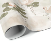 Elegant pastel zwanenpatroon cadeaupapier (Rol Hoek)