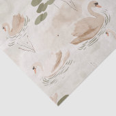 Elegant pastel zwanenpatroon tissuepapier (Detail)