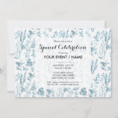 Elegant pastelblauw  vlinderbloemig kaart (Voorkant)