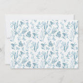 Elegant pastelblauw  vlinderbloemig kaart (Achterkant)