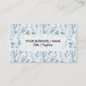 Elegant pastelblauw  vlinderbloemig visitekaartje (Voorkant)
