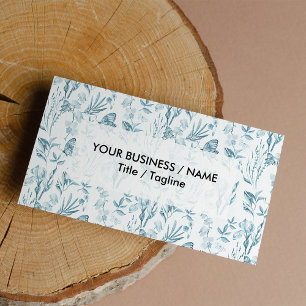 Elegant pastelblauw  vlinderbloemig visitekaartje