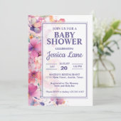 Elegant pastelbloem Baby shower Kaart (Staand voorkant)