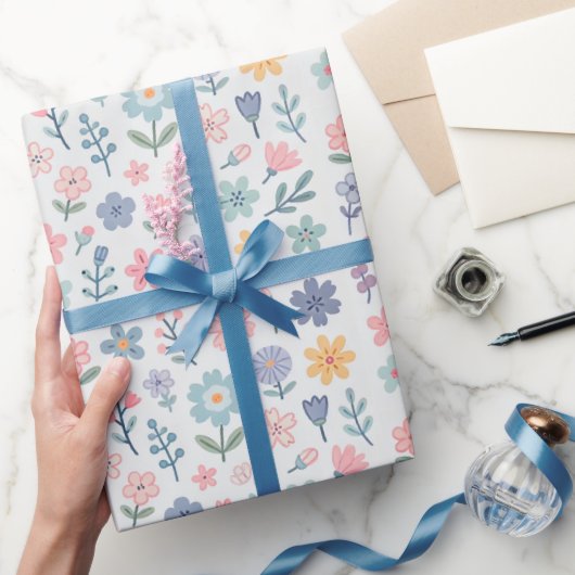 Elegant pastelbloem inpakpapier|Floral Wrap Cadeaupapier (Geschenken)