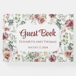 Elegant pastelbloemen bruiloft gastenboek