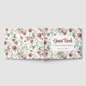 Elegant pastelbloemen bruiloft gastenboek (Volledig)