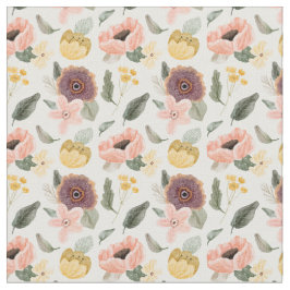 Elegant pastelbloemmotief l Vrouwelijk l Roze Stof