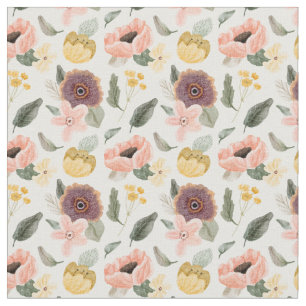 Elegant pastelbloemmotief l Vrouwelijk l Roze Stof