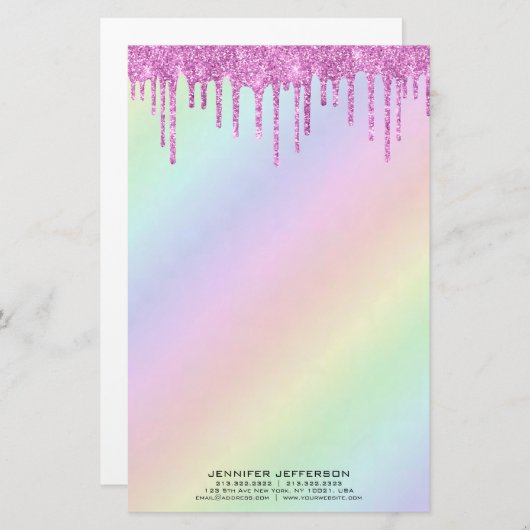 Elegant pastelbriefpapier briefpapier (Voorkant / Achterkant)