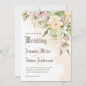 Elegant  pastelcrème bruiloft kaart (Voorkant)